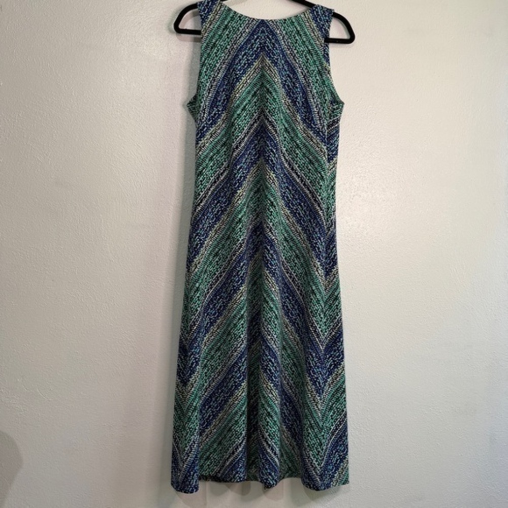 American Living Blue and Green Sleeveless A-line Maxi Dress